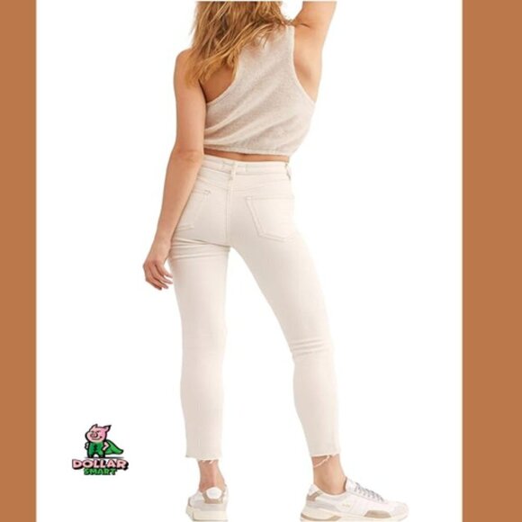 Free People Frayed-Hem Skinny Jeans, Tea Size 26 - Picture 2 of 13